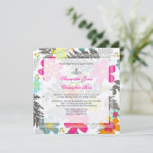 PixDezines HAWAIIAN JUNGLE/DIY BCKGRND/FELT ECRU Einladung (Stehend Vorderseite)