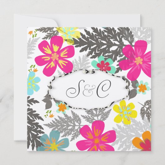 PixDezines HAWAIIAN JUNGLE/DIY BCKGRND/FELT ECRU Einladung (Rückseite)