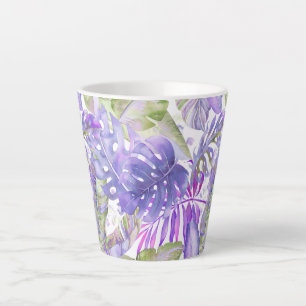 PixDezines Hawaiian Jungle Lila Green Foliage Milchtasse