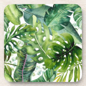 PixDezines Hawaiian Jungle Lush Green Foliage Getränkeuntersetzer (Vorderseite)