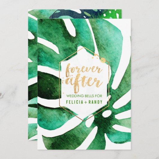 PixDezines Hawaiian Monstera/DIY Hintergrundfarbe Einladung (Vorne/Hinten)