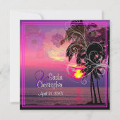 PixDezines HAWAIIAN SUNSET/STRAND/LUAU/WIRBEL Einladung (Vorderseite)