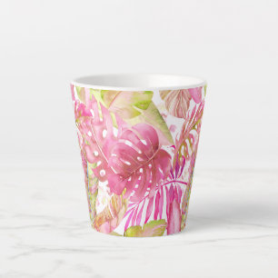 PixDezines Hawaiianischer Dschungel Rosa Grüne Blä Milchtasse