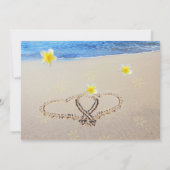 PixDezines Hearts+Plumeria im Sand Save The Date (Rückseite)
