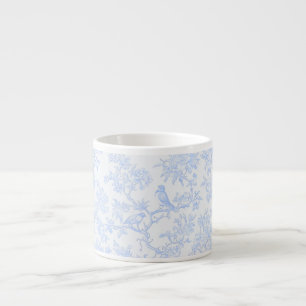 PixDezines Hellblau Chinoiserie, Vögel Pfingstrose Espressotasse