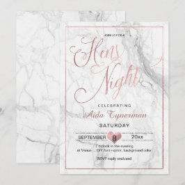 PixDezines Hens Night Imitats Rose Gold Script+Mar Einladung