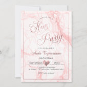 PixDezines Hens Party Imitats Rose Gold Script+Mar Einladung (Vorderseite)