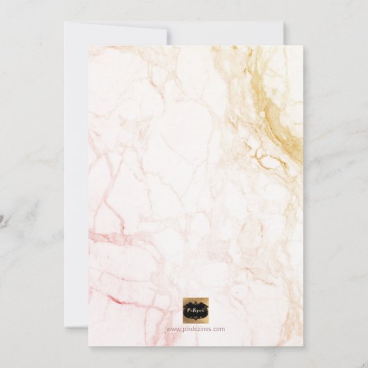 PixDezines Hens Party Imitats Rose Gold Script+Mar Einladung (Rückseite)