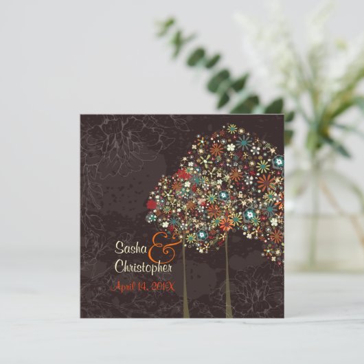 PixDezines Herbstblüten Einladung (Stehend Vorderseite)