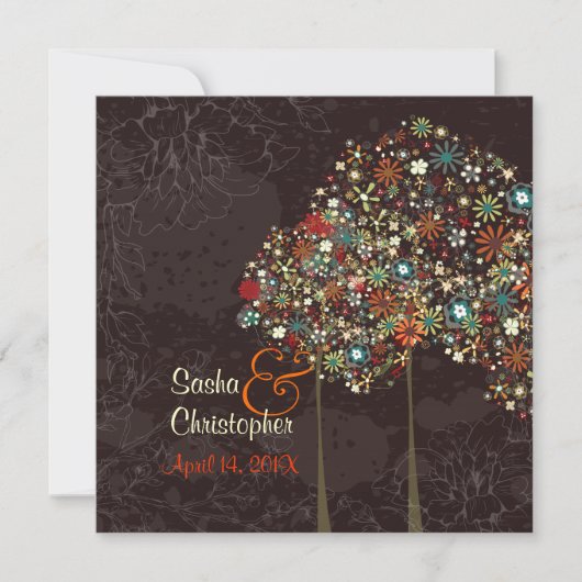 PixDezines Herbstblüten Einladung (Vorderseite)