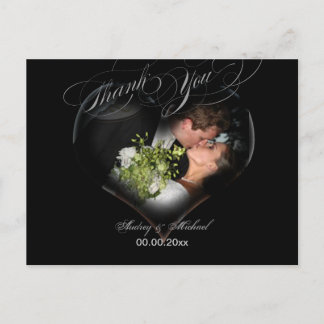 PixDezines Herz Foto Frame/Hochzeit Vielen Dank Postkarte