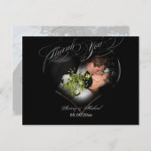 PixDezines Herz Foto Frame/Hochzeit Vielen Dank Postkarte (Vorne/Hinten)