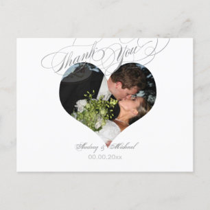 PixDezines Herz Foto Frame/Hochzeit Vielen Dank Postkarte