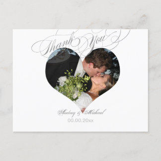 PixDezines Herz Foto Frame/Hochzeit Vielen Dank Postkarte