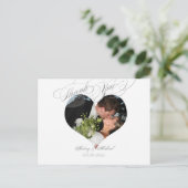 PixDezines Herz Foto Frame/Hochzeit Vielen Dank Postkarte (Stehend Vorderseite)