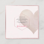 PixDezines Herz| Imitat Metallischer Schlag Quadratische Visitenkarte (Rückseite)
