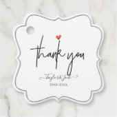 PixDezines Herz Vielen Dank Signature-Script Geschenkanhänger (Vorderseite)