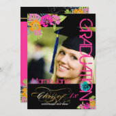 PixDezines Hibiskus/2014 Abschluss/Farbstoffe Einladung (Vorne/Hinten)