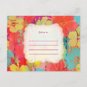 PixDezines Hibiskus/Abschluss/Luau/DIYevent Einladungspostkarte (Rückseite)