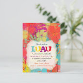 PixDezines Hibiskus/Abschluss/Luau/DIYevent Einladungspostkarte (Stehend Vorderseite)