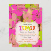 PixDezines Hibiskus/Abschluss/Luau/DIYevent Einladungspostkarte (Vorne/Hinten)