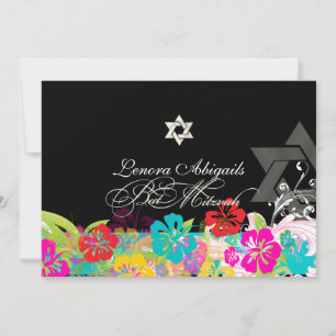 PixDezines Hibiskus/Bat Mitzvah Einladung