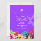 PixDezines Hibiskus/Bat Mitzvah/Farbtöne Einladung (Rückseite)