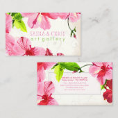 PixDezines-Hibiskus/digitale Aquarell/Altpapier Visitenkarte (Vorne/Hinten)