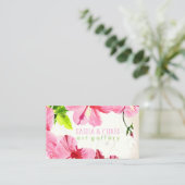 PixDezines-Hibiskus/digitale Aquarell/Altpapier Visitenkarte (Stehend Vorderseite)