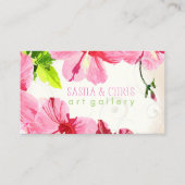 PixDezines-Hibiskus/digitale Aquarell/Altpapier Visitenkarte (Vorderseite)