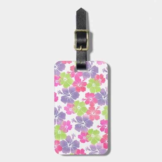 PixDezines-Hibiskus/DIY-Hintergrund Gepäckanhänger (Vorderseite vertikal)