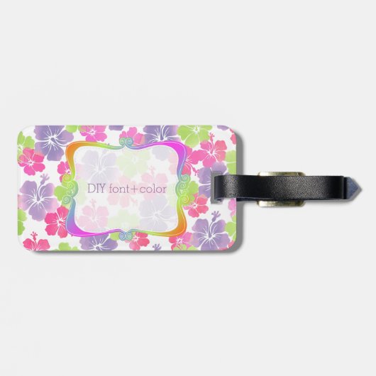 PixDezines-Hibiskus/DIY-Hintergrund Gepäckanhänger (Rückseite horizontal)