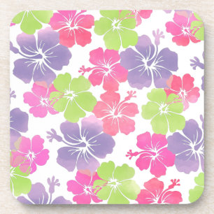 PixDezines Hibiskus/DIY-Hintergrund Getränkeuntersetzer