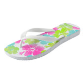 PixDezines Hibiskus/DIY Hintergrundfarbe Badesandalen (Schrägansicht)