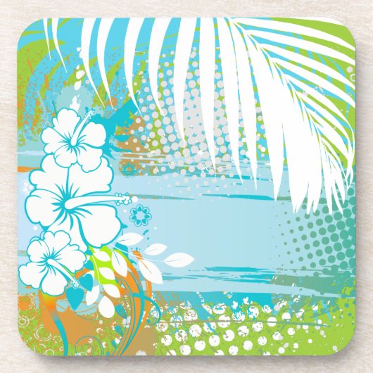 PixDezines-Hibiskus/DIY-Hintergrundfarbe Getränkeuntersetzer (Vorderseite)