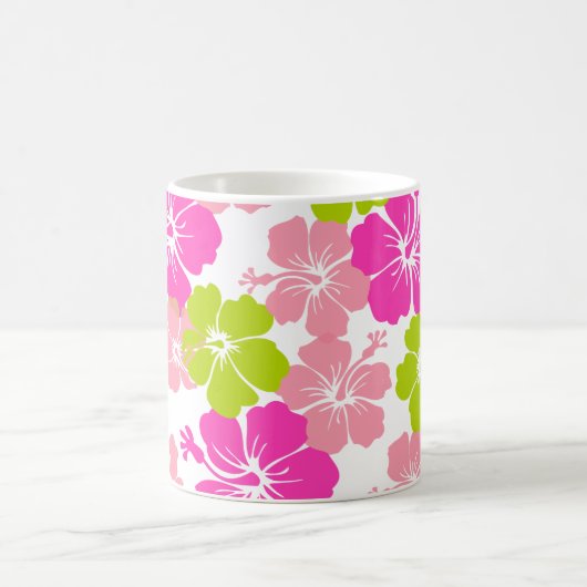 PixDezines Hibiskus/diy Hintergrundfarbe Kaffeetasse (Mittel)
