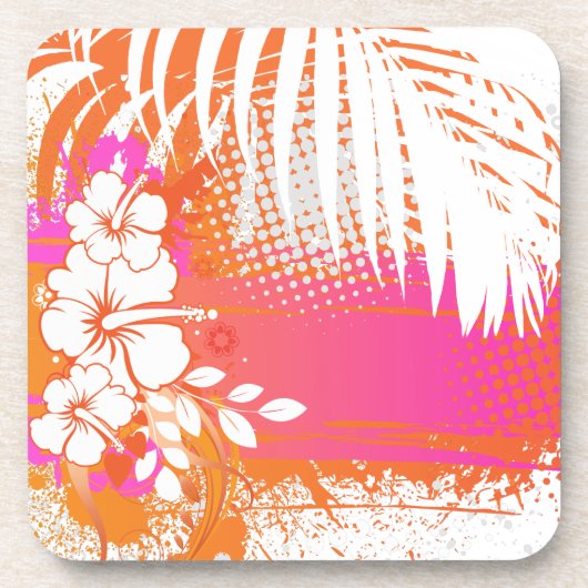 PixDezines-Hibiskus/DIY-Hintergrundfarbe Untersetzer (Vorderseite)