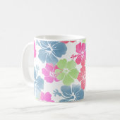PixDezines-Hibiskus/Farbhintergrund Kaffeetasse (Vorderseite Links)