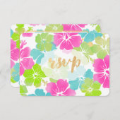 PixDezines Hibiskus/floral/uAwg RSVP Karte (Vorne/Hinten)