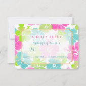 PixDezines Hibiskus/floral/uAwg RSVP Karte (Rückseite)