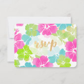 PixDezines Hibiskus/floral/uAwg RSVP Karte (Vorderseite)