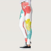 PixDezines Hibiskus/Gelb/Orange/Aqua/DIY Bckgrand Leggings (Links)