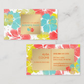PixDezines Hibiskus/Gold Speck/DIY Hintergrund Visitenkarte (Vorne/Hinten)