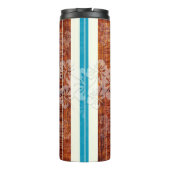 PixDezines Hibiskus Imitats Koa Wood Longboard Thermosbecher (Rückseite)