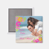 PixDezines Hibiskus leis, Save the Date Magnet (Vorderseite/Rückseite)