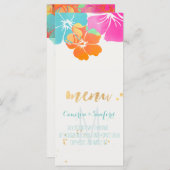 PixDezines Hibiskus Menü/Rosa/Blau/Orange Menükarte (Vorne/Hinten)