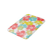 PixDezines Hibiskus/orange/blau/gelb Badematte (Schrägansicht)