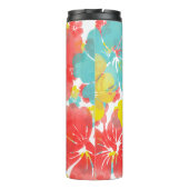 PixDezines Hibiskus/Orange/Gelb/Blau Thermosbecher (Rückseite)