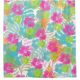 PixDezines Hibiskus/Regenwald/DIY Hintergrund Duschvorhang