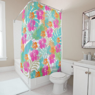 PixDezines Hibiskus/Regenwald/DIY Hintergrund Duschvorhang